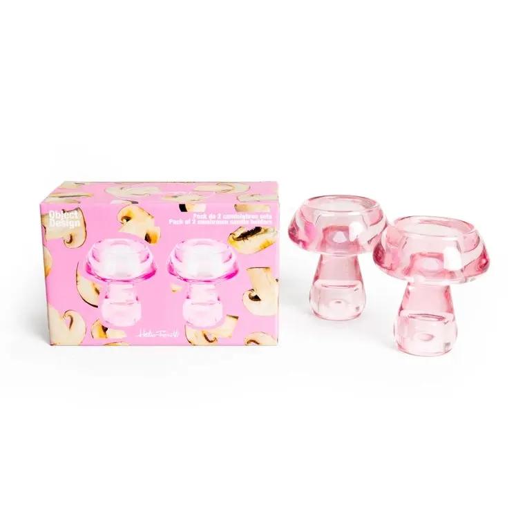 Bougeoirs Champignon Rose