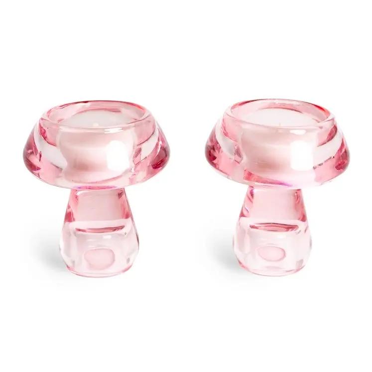 Bougeoirs Champignon Rose