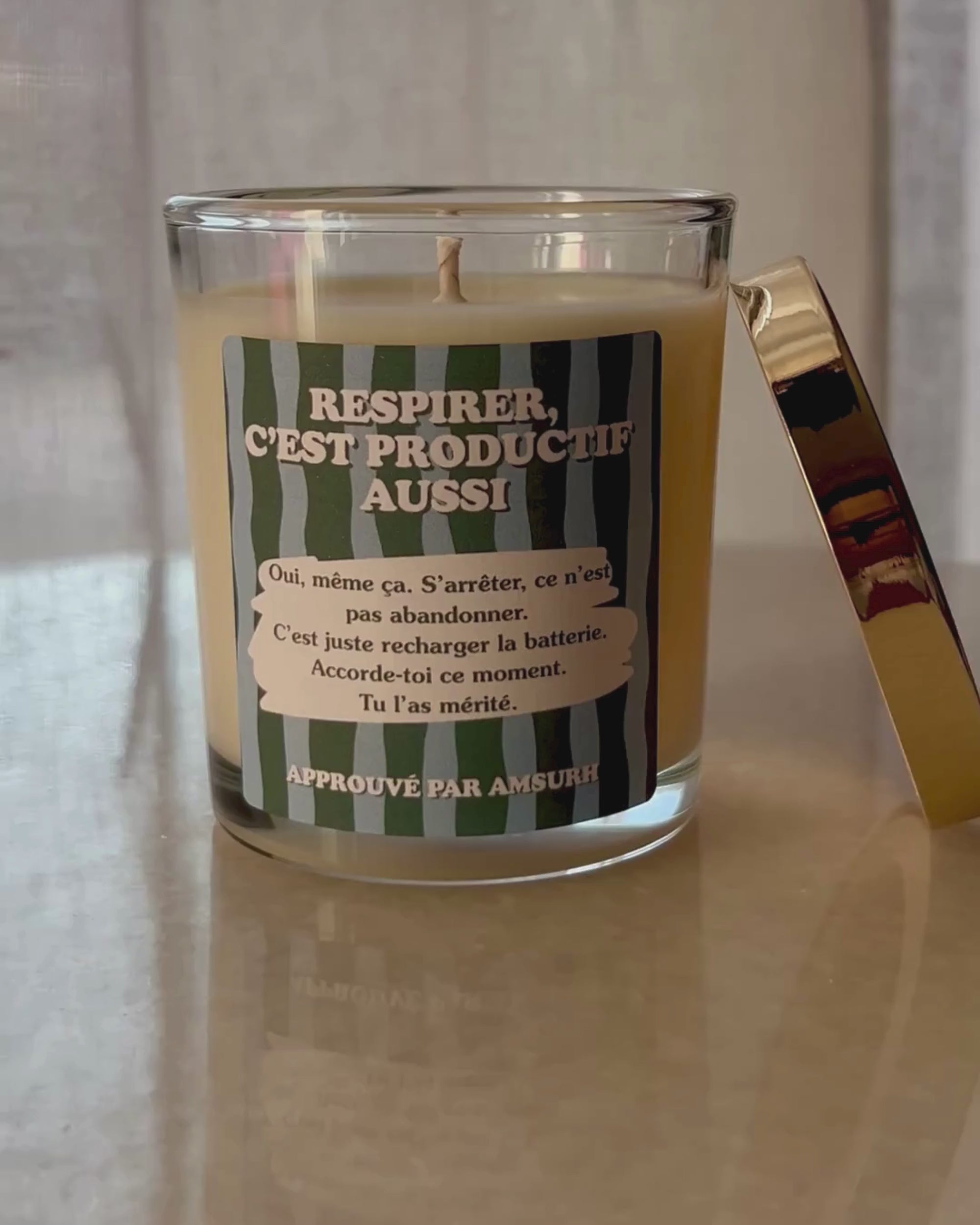 Bougie "Respirer c'est productif aussi"